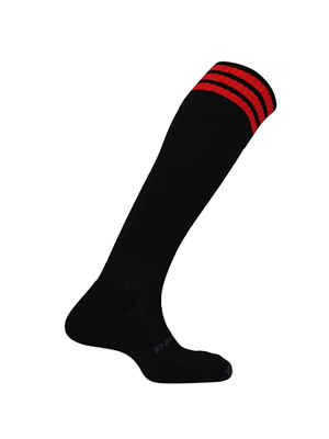Prostar Mercury 3 Stripe Clearance Football Socks Black/Red PRO-124g