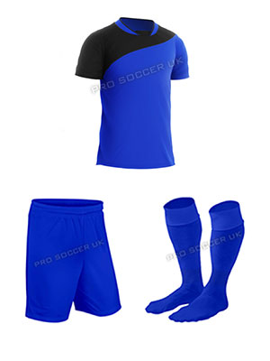 Lagos III Blue/Black Short Sleeve Football Kits
