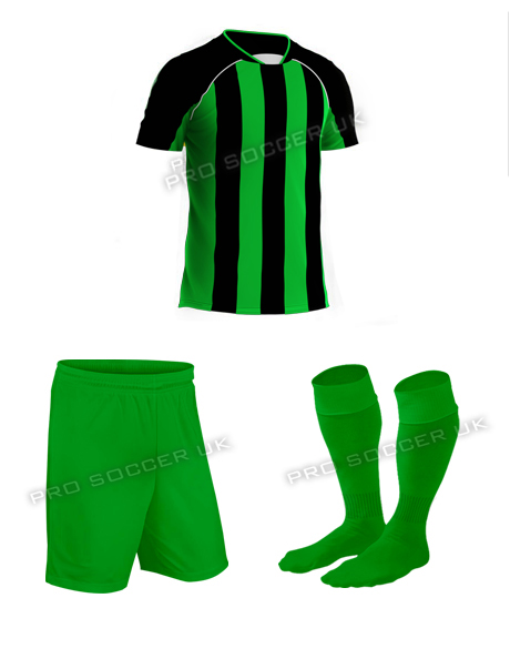 Team Green/Black Short Sleeve Football Kits